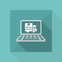 Courier website button - Vector flat icon