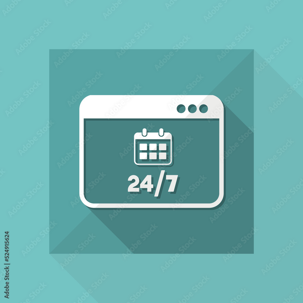Poster full time computer services - vector flat icon