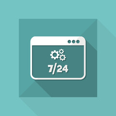 Computer assistance full time - Vector flat icon