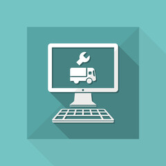 Online truck assistance - Vector flat icon