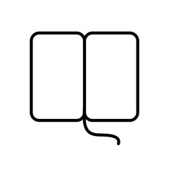open book with tab, open notebook - vector icon