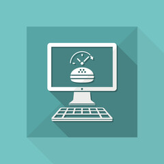 Fast food full time service - Vector flat icon