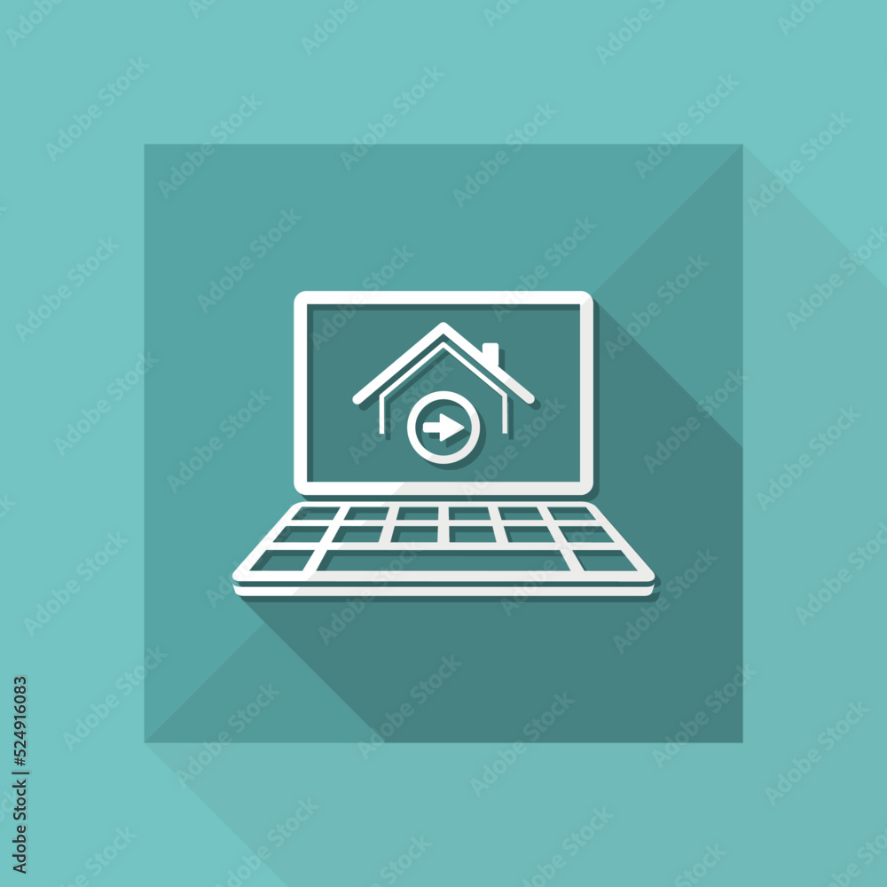 Aufkleber home button web - vector flat icon