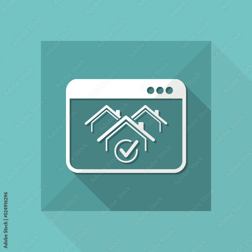 Poster real estate website symbol - vector icon of computer application