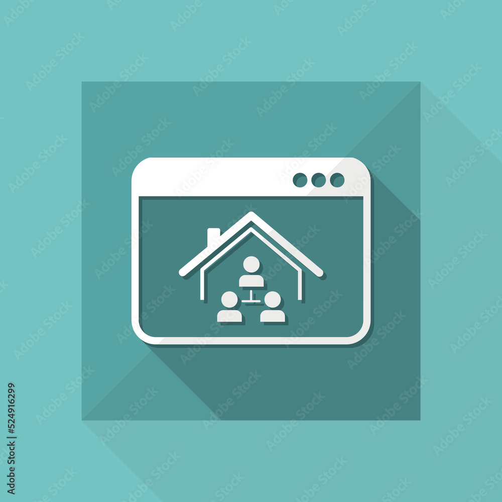 Poster home network system - vector icon of computer application