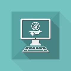 Computer antivirus services - Vector flat icon