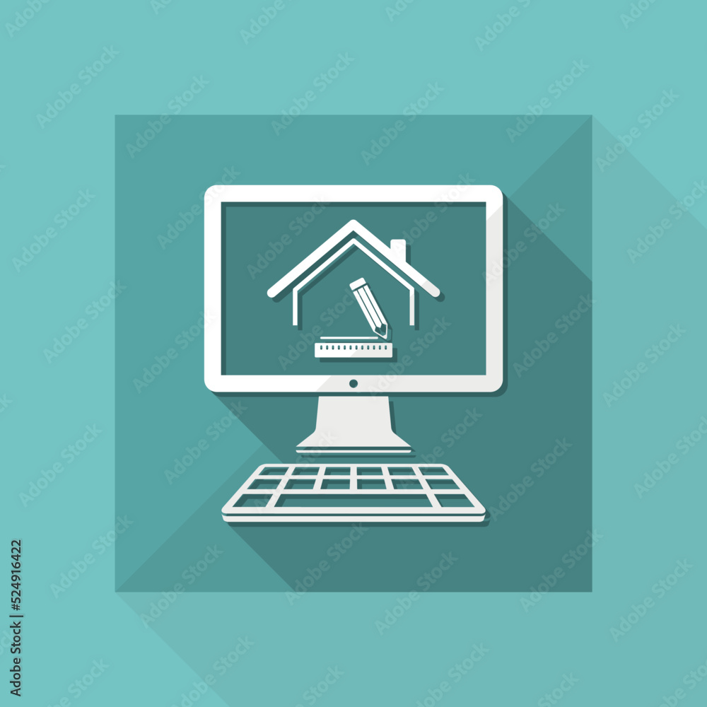 Poster interior design home - vector icon for computer website or application