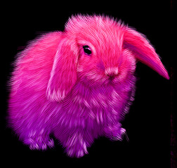 Conejo bebe rosado