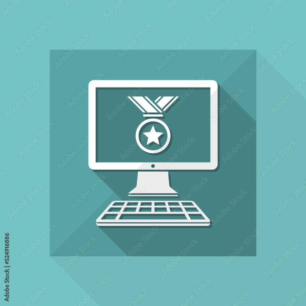Poster medal prize - vector icon for computer website or application