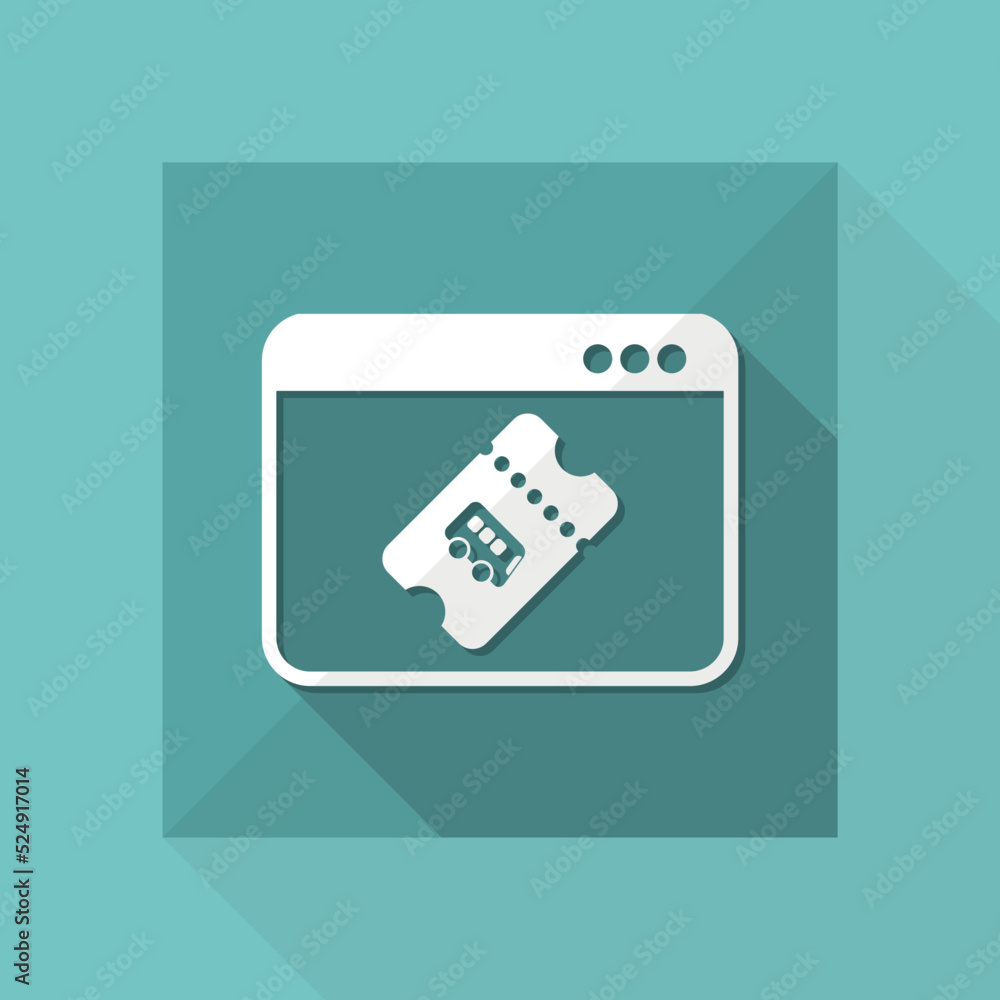 Poster online bus ticket - vector icon for computer website or application