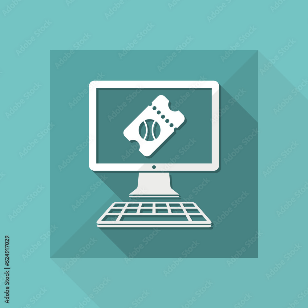 Poster sport ticket booking - vector icon for computer website or application