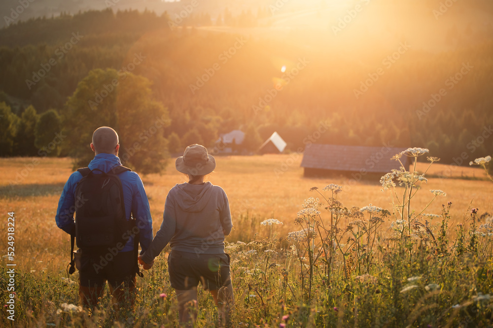 Canvas Prints joyful couple relaxing in nature