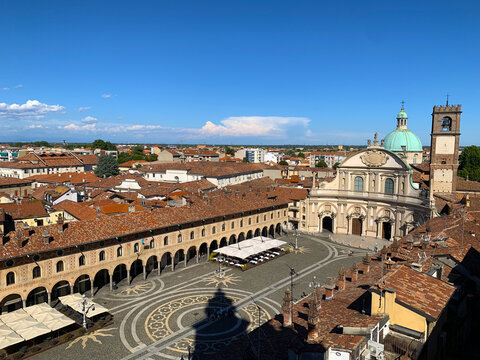 View of Piazza Ducale, Vigevano, Italy