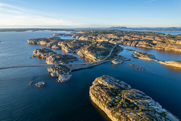 Aerial summer beautiful view of Turoy near Bergen, Norway