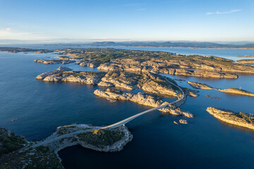 Aerial summer beautiful view of Turoy near Bergen, Norway