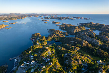 Aerial summer beautiful view of Turoy near Bergen, Norway