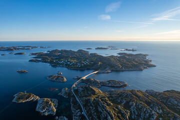 Aerial summer beautiful view of Turoy near Bergen, Norway