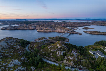 Aerial summer beautiful view of Turoy near Bergen, Norway