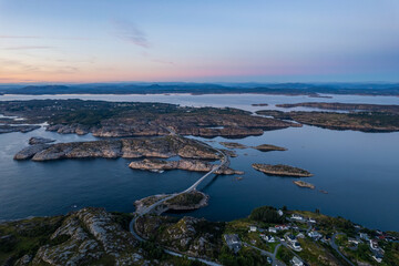 Aerial summer beautiful view of Turoy near Bergen, Norway