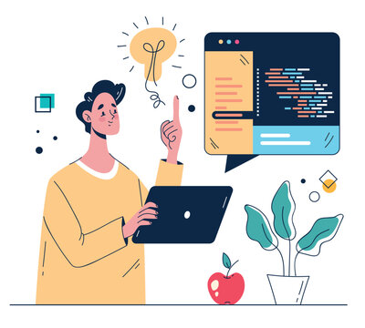 Software code program business developer code web site teamwork abstract programming concept. Vector isolated graphic design illustration