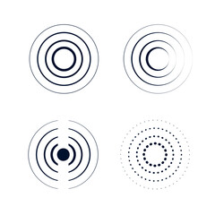 Set of signal icons. Radar sound waves vector. Radio waves icon