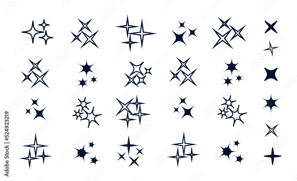 Canvas Prints vector set of sparkles icons. star sparkles symbol. star icon