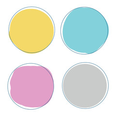 Brush Circle logo. Circle brush vector stroke