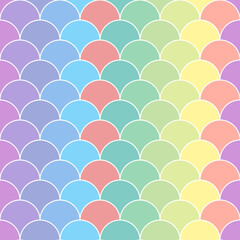 Seamless pattern with multicolored scales. Vector image in material colors. Can be used as a background for websites and printing.
