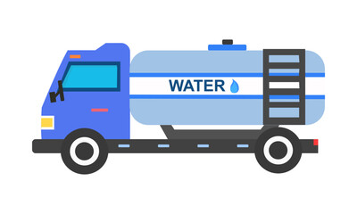 Truck with loaded mineral water. express delivering services by truck. mineral water shipping.