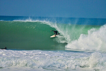 surfing on the beach