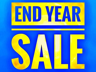 photo or abstract background of the words "END YEAR SALE