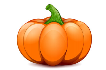 Cartoon orange pumpkin isolated on white background