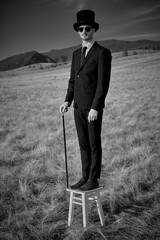 egocentric gentleman in suit
