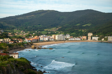 Fototapeta premium Atlantic ocean bay in Bakio, small touristic village near Bilbao, Basque Country, Spain