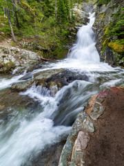 Fototapeta premium Waterfall overlook in Glacier National Park Montana
