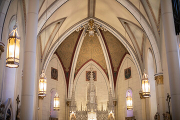 interior of The Loretto Chapel in Santa Fe, New Mexico