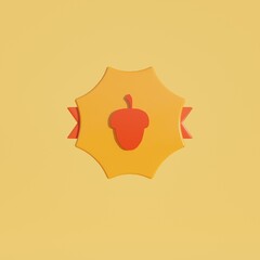 3d medal coin with acorn icon