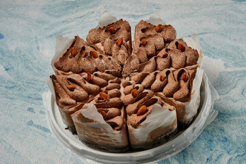 delicious colorful cake. cake. sweets. bakery products. tasty food. photo for coffee shop, restaurant, showcase, home confectionery, shop. cake on a beautiful background.photo for the site,menus.