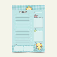 Cute to do list with lion