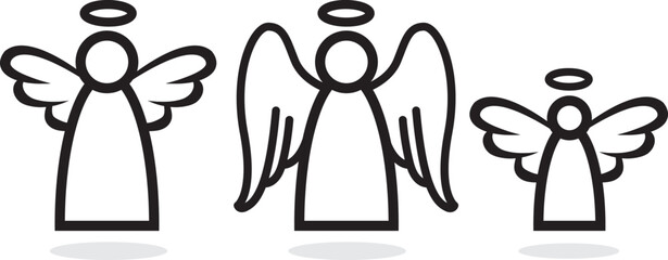 Vector illustration of angel family with a woman, man and child