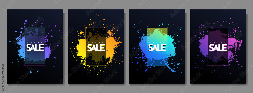 Aufkleber vector frame for text. modern art graphics. dynamic frame stylish geometric black background. elemen