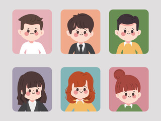 Cartoon hand drawn business people character. Character vector design.