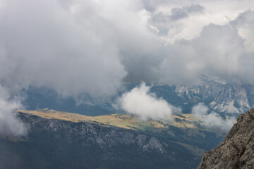 Mountain peaks Lagazuoi in Dolomites