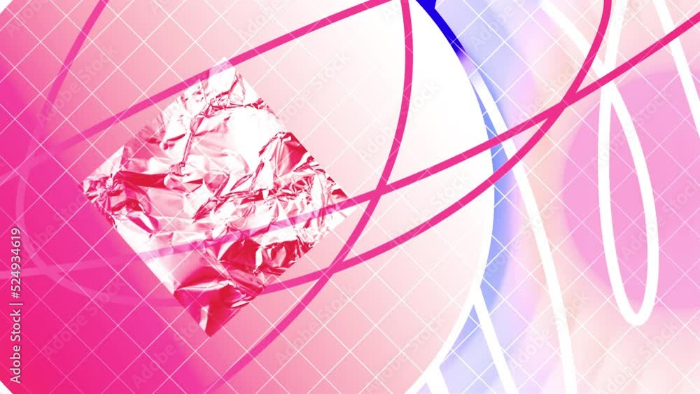 Poster animation with lines, circle and square appearing. motion. curved lines are drawn on colorful backgr