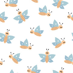 Seamless pattern with butterflies. Vector illustration. It can be used for wallpapers, wrapping, cards, patterns for clothes and other.