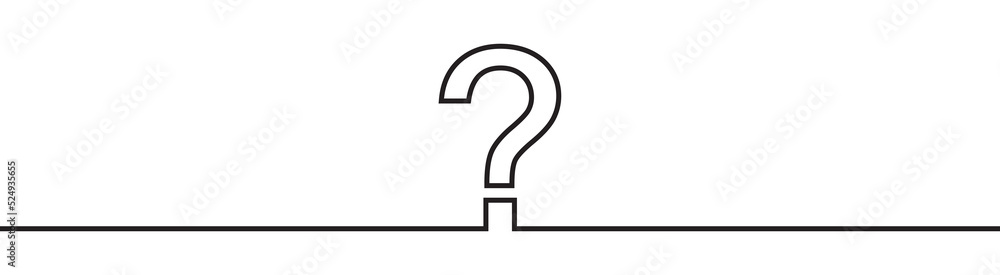 Poster question mark linear background. one continuous drawing of a question mark.