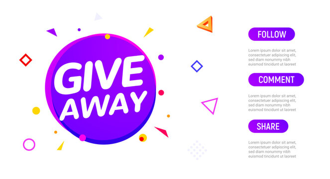 Giveaway background announcement event social media banner free gift. Enter to win give away contest design.
