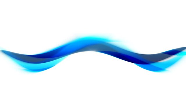Animated blue track of waves. White background design for logo, computer screensaver. Pattern of abstract worms. Banner for logos, icons, technology, presentations. 4k