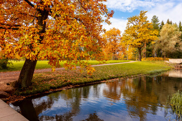 Catherine park in autumn, Tsarskoe Selo (Pushkin), St. Petersburg, Russia