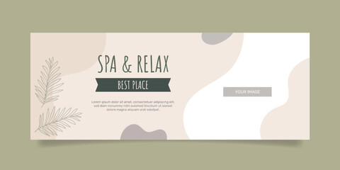Flat beauty spa boho social media cover template. - Vector.